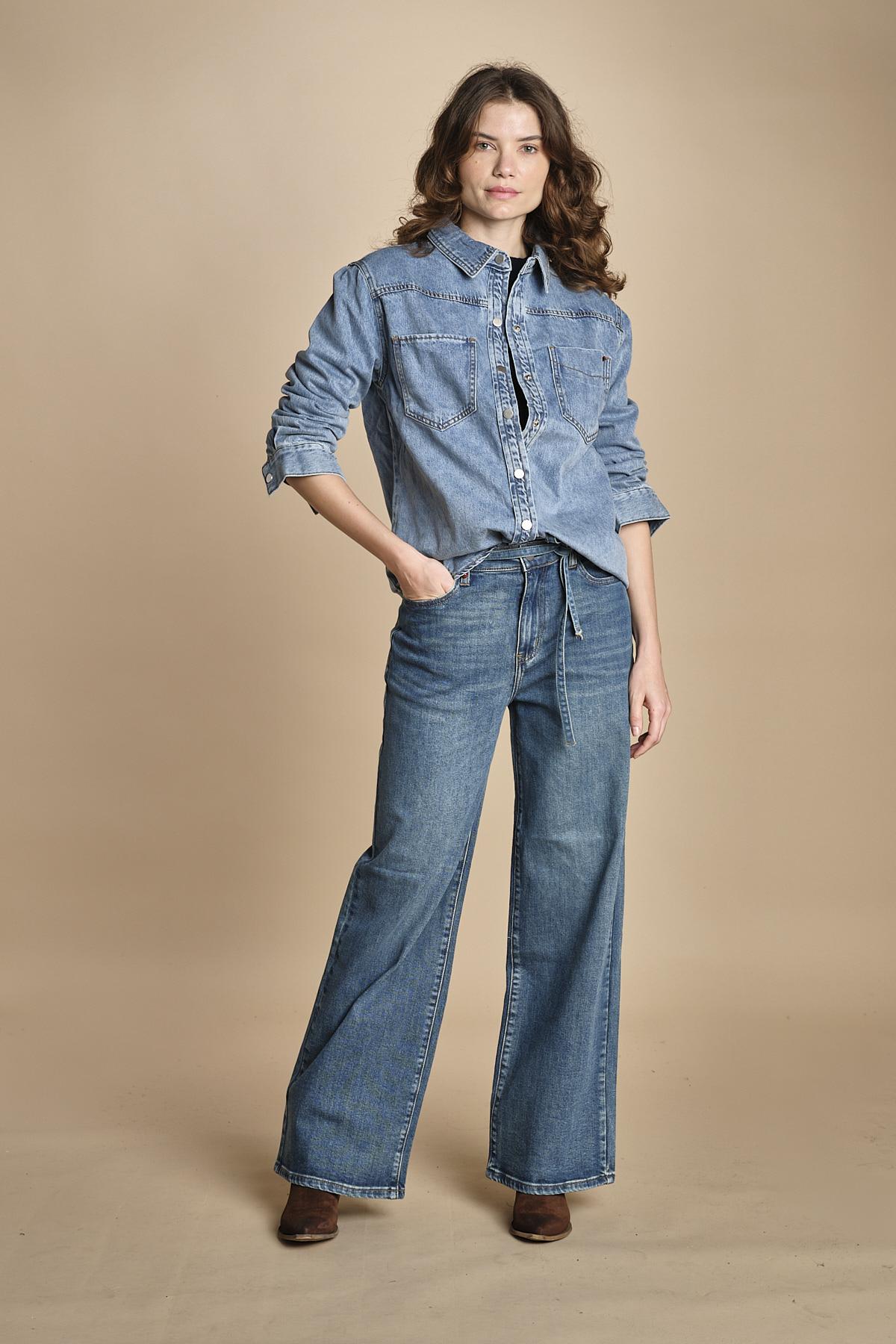 camicia in denim SOFIA BLUE fam 