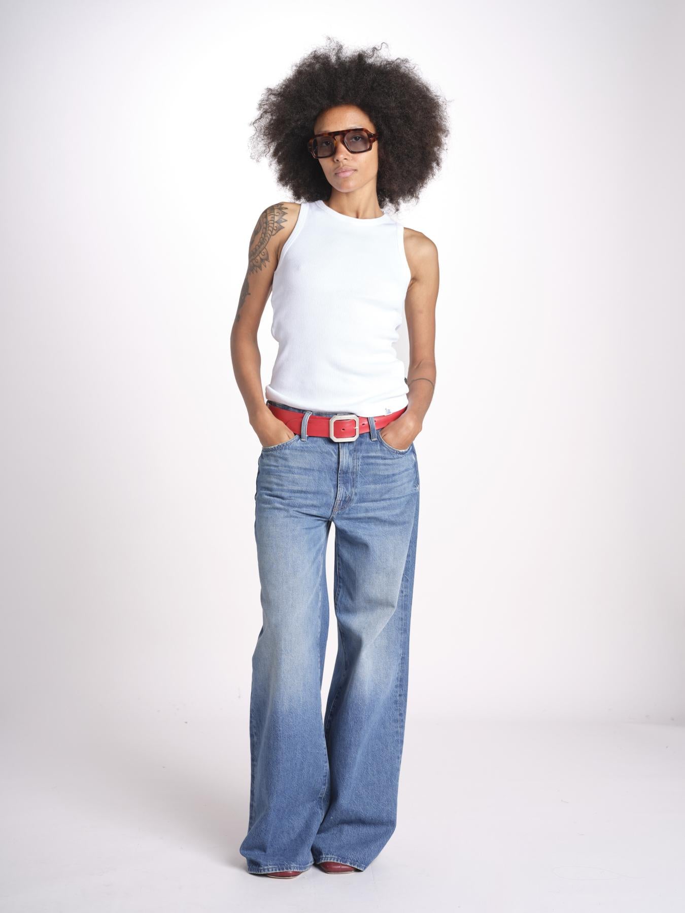 canottiera americana a costine WRIB TANK01 01 WHITE merz b 