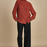 camicia in seta con rouches G0725111 3495 n21 