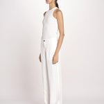 pantalone dritto in lino ERICA STRUCTURELINEN IVORY true avenue 