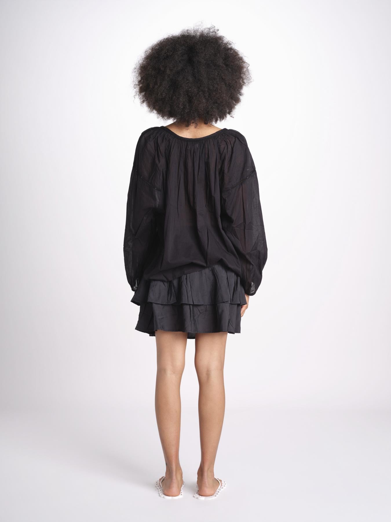 camicia voille nervature ALEXANBLATU NOIR laraethnics 