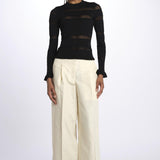 Maglia DEVON m/l inserto pizzo 020 BLACK sea ny 