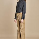 pantalone a zampa con taschine FAUVE WX CAMEL fam 