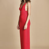 maxidress con spalline sottili incrociate MILLY RED solace 