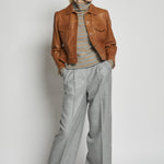 giacca in pelle beige GRANT MARRONE masscob 