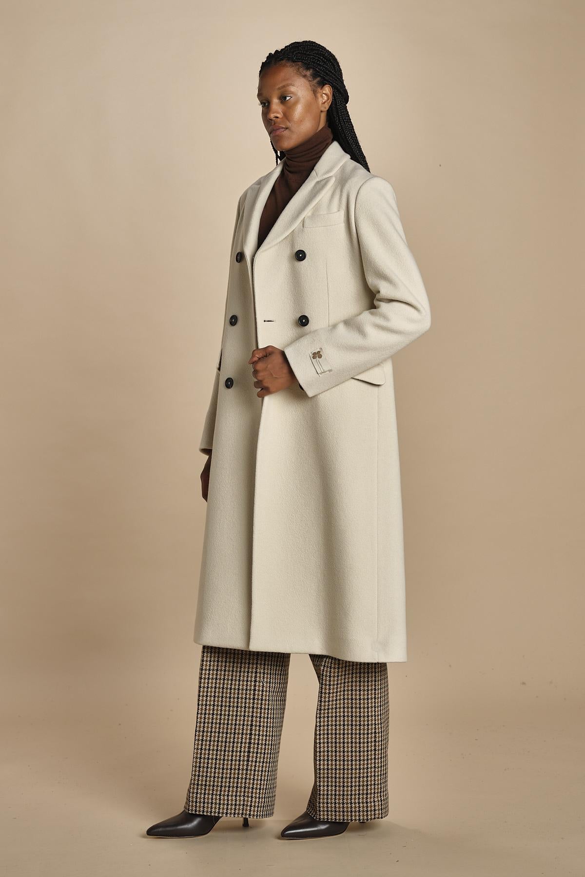 LONDRA2 cappotto doppiopetto panno lana cachemire LONDRA2 MILK massimo alba 