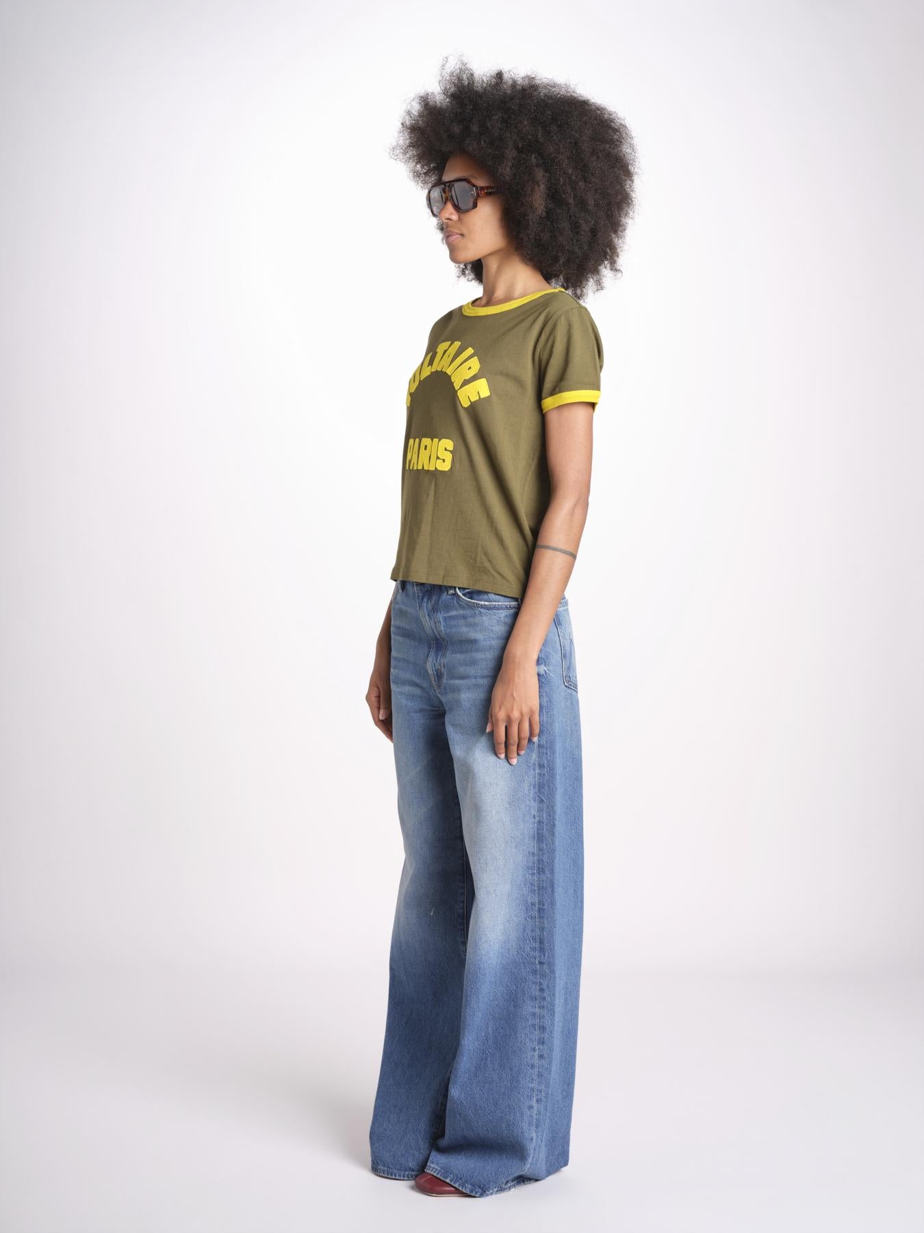 t-shirt con bordi a contrasto JWTS02851 TILLEUL 324 zadig & voltaire 