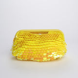 Clutch SANTORINI grande con paillettes BAG SANTORINI YELLOW boheme couture 
