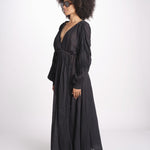 abito con nervature IBIZABLK NOIR laraethnics 