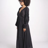 abito con nervature IBIZABLK NOIR laraethnics 