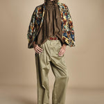 camicia con nastri intrecciati MARONA OLIVE GREEN scarlett poppies 