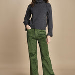 pantalone a zampa con taschine FAUVE WX GREEN fam 