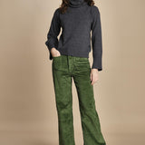pantalone a zampa con taschine FAUVE WX GREEN fam 