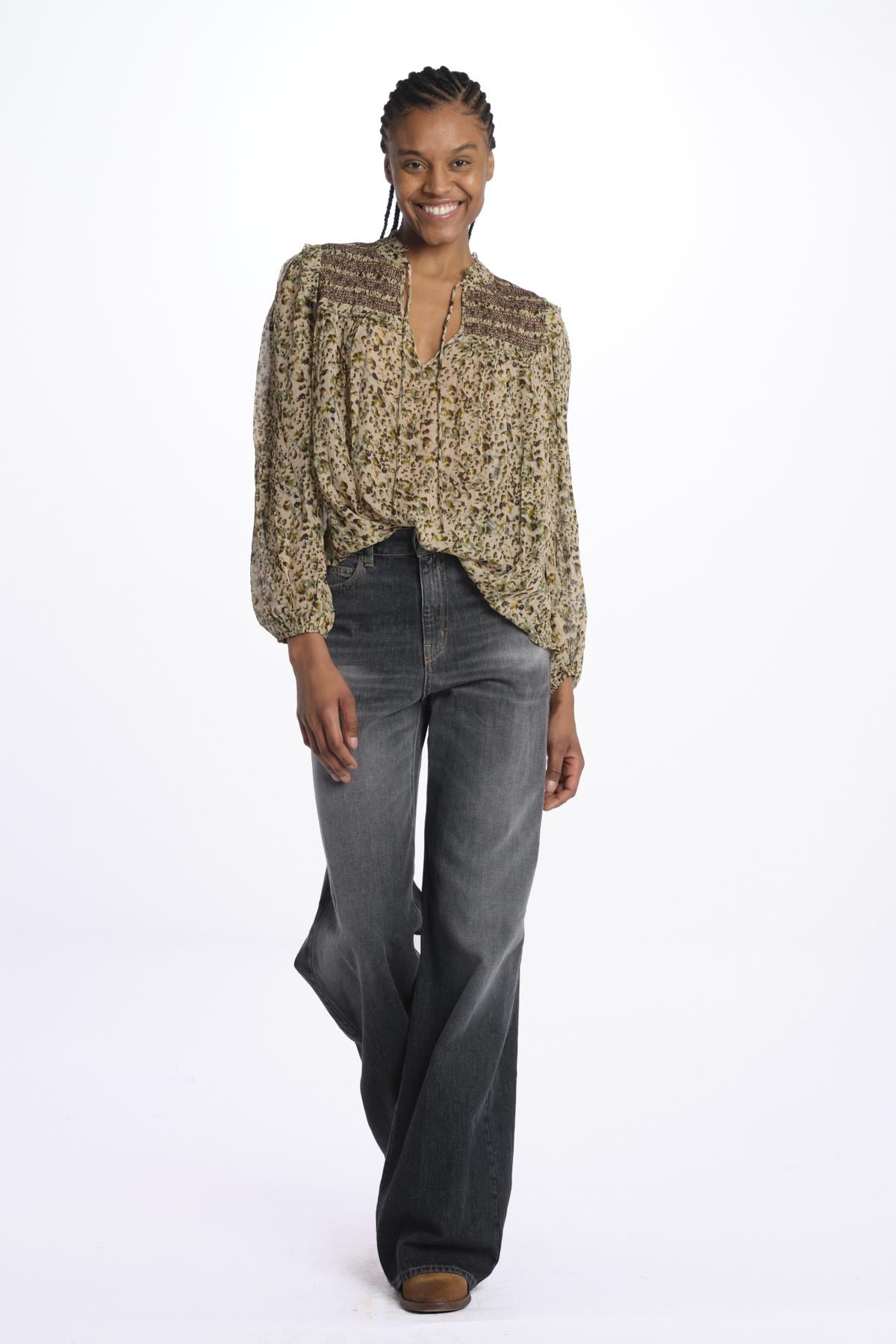 CAPUCINE blusa punto smoke CAPUCINE ECRU ba&sh 