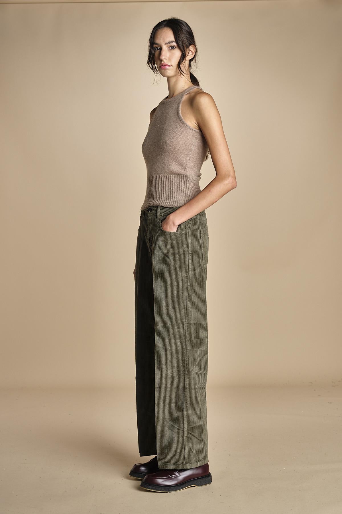pantalone in velluto cropped ZELDA SILT true avenue 