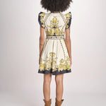 miniabito stampato BARONESSA PAPYRUS.GOLD.BLACK scarlett poppies 