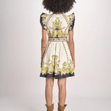 miniabito stampato BARONESSA PAPYRUS.GOLD.BLACK scarlett poppies 