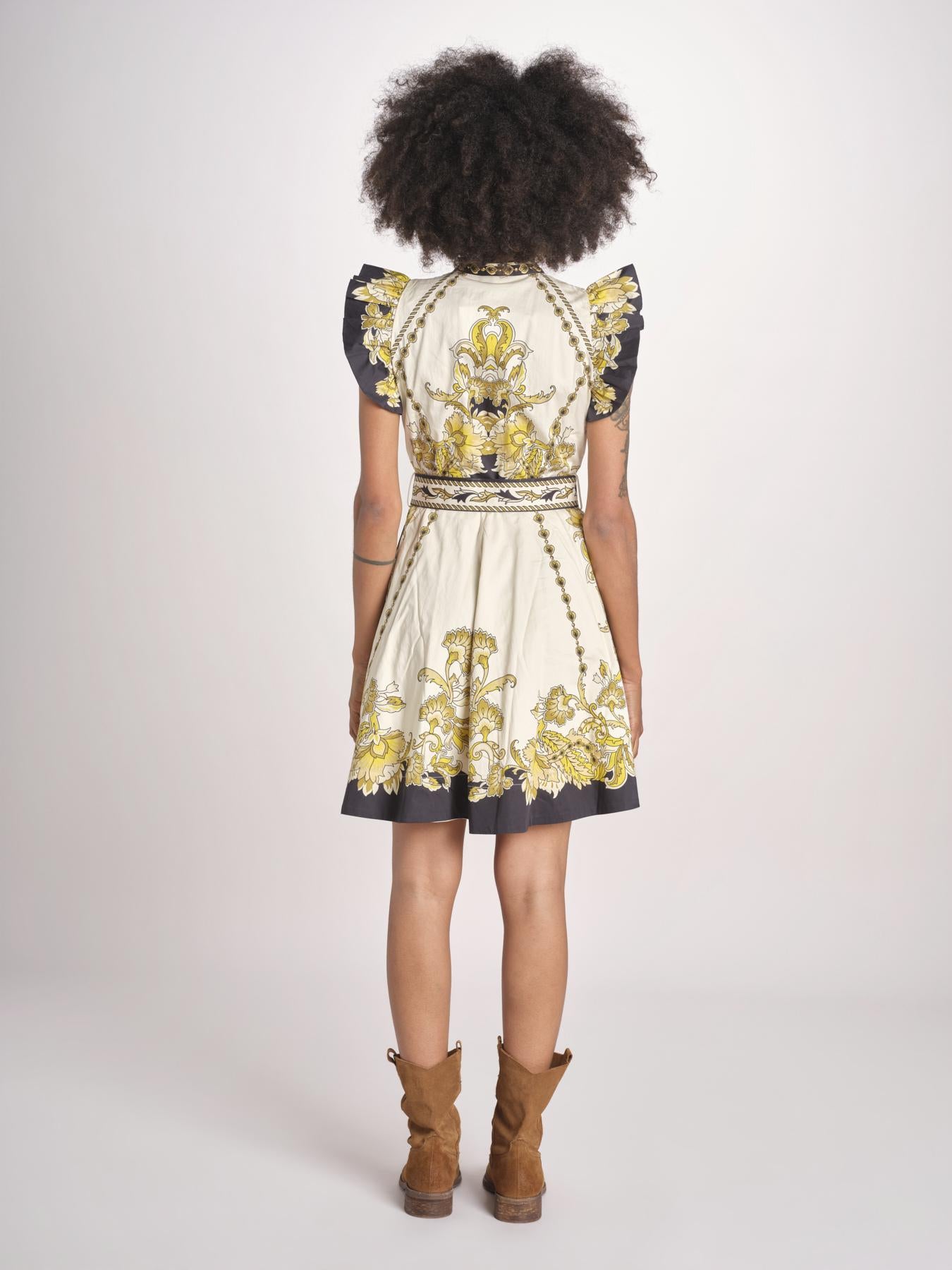 miniabito stampato BARONESSA PAPYRUS.GOLD.BLACK scarlett poppies 