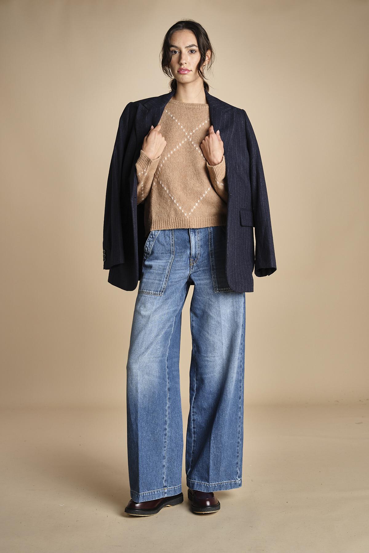 maglia girocollo con rombi CORNELIA CAMMELLO tenne' 