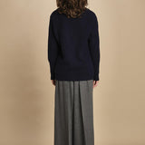 cardigan collo a scialle D251016S 9574 BLU milaura 