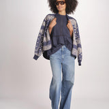 top in voille con pizzo THE SONNET TOP T1473435L NAVY the GREAT 