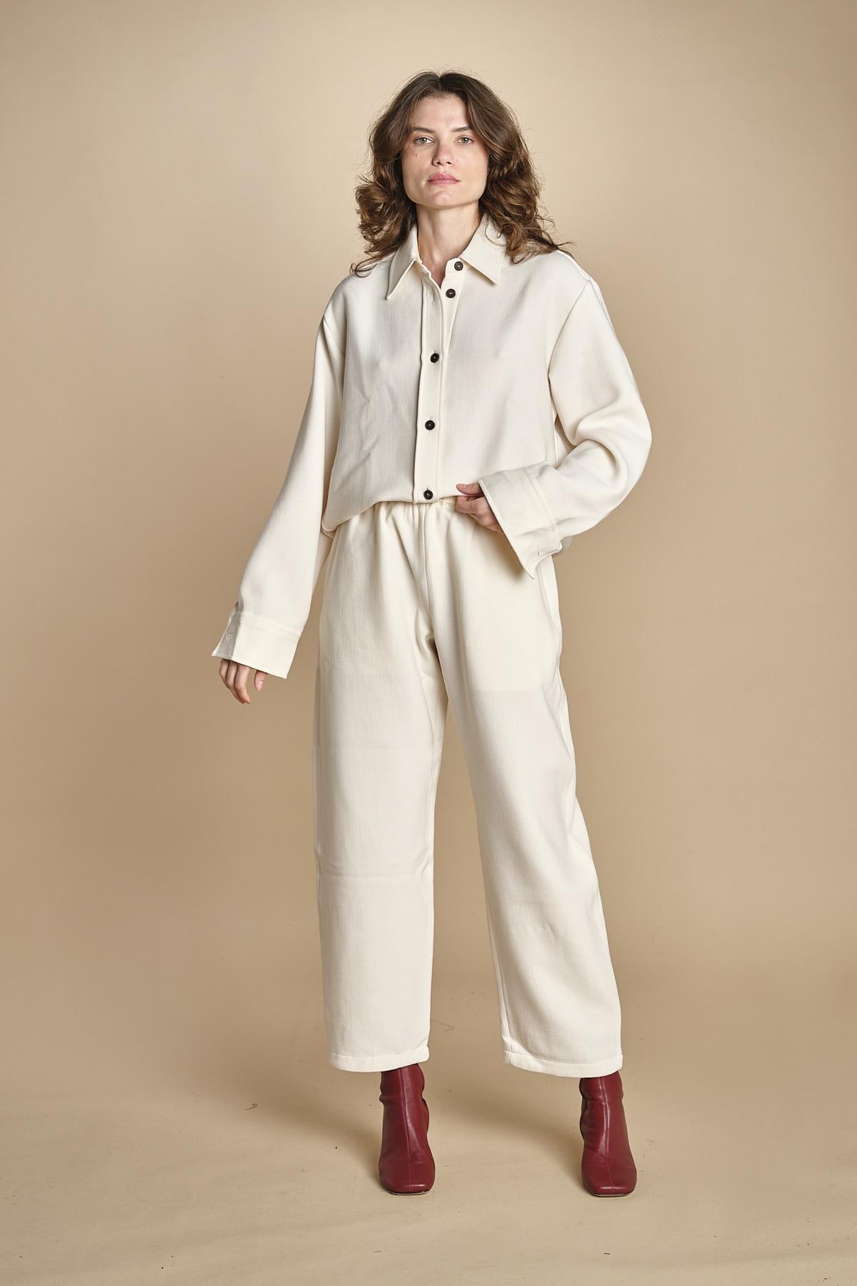 camicia double SANTINI SNW CHALK studio nicholson 