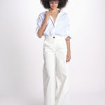 pantalone over in cotone pesante ORIANNA ORNO9 MILK nine in the morning 