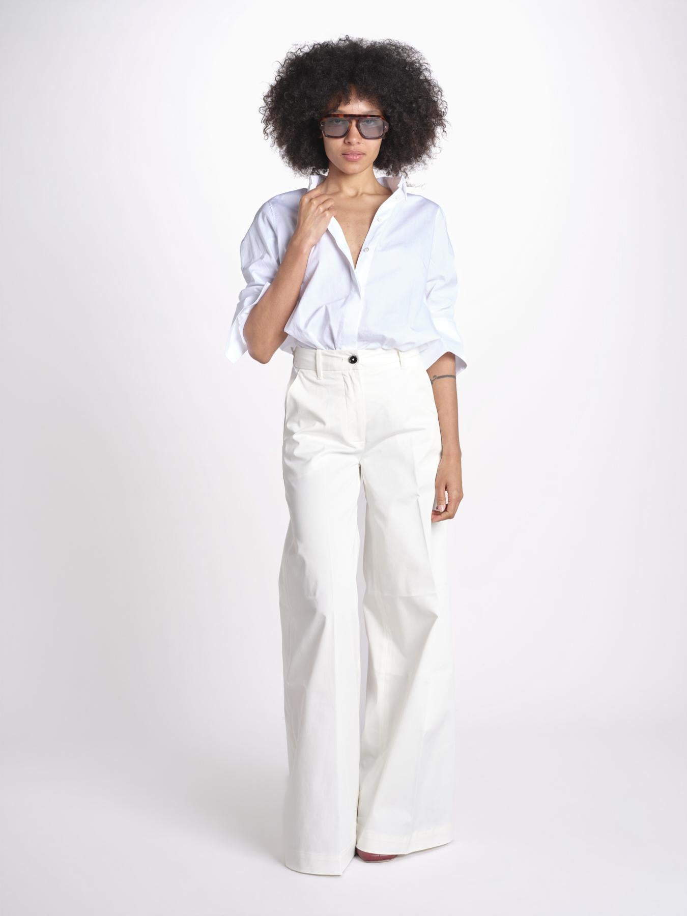 pantalone over in cotone pesante ORIANNA ORNO9 MILK nine in the morning 
