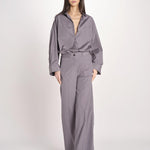 pantalone dritto con elastico in popeline ASTRID STRO07 IRON nine in the morning 
