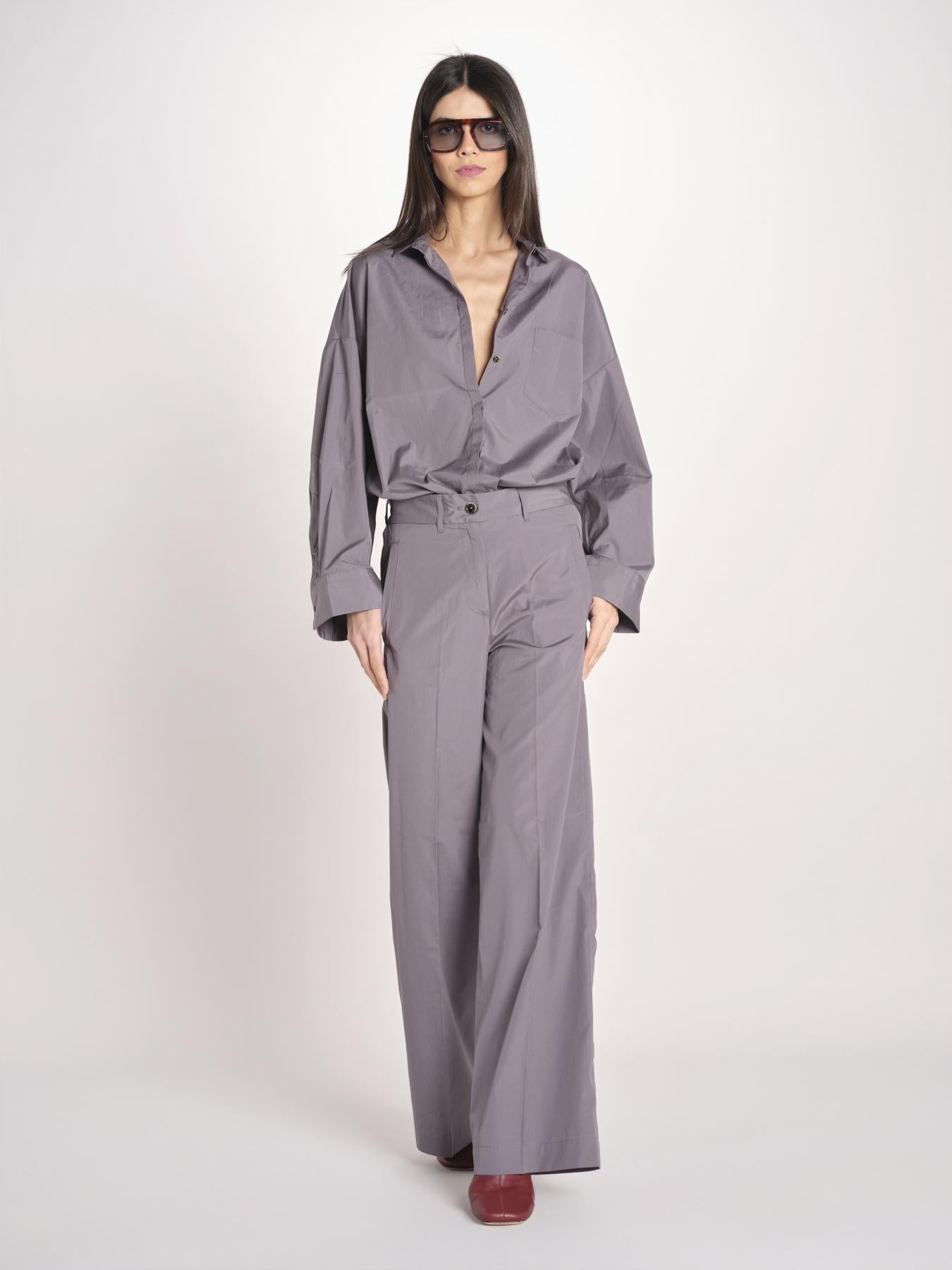 pantalone dritto con elastico in popeline ASTRID STRO07 IRON nine in the morning 
