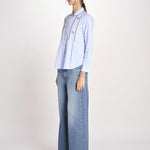 camicia con plastron ricamato SAVOY BLUE jupe by jackie 