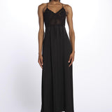 Abito crochet+raso 142401 BLACK lvir 