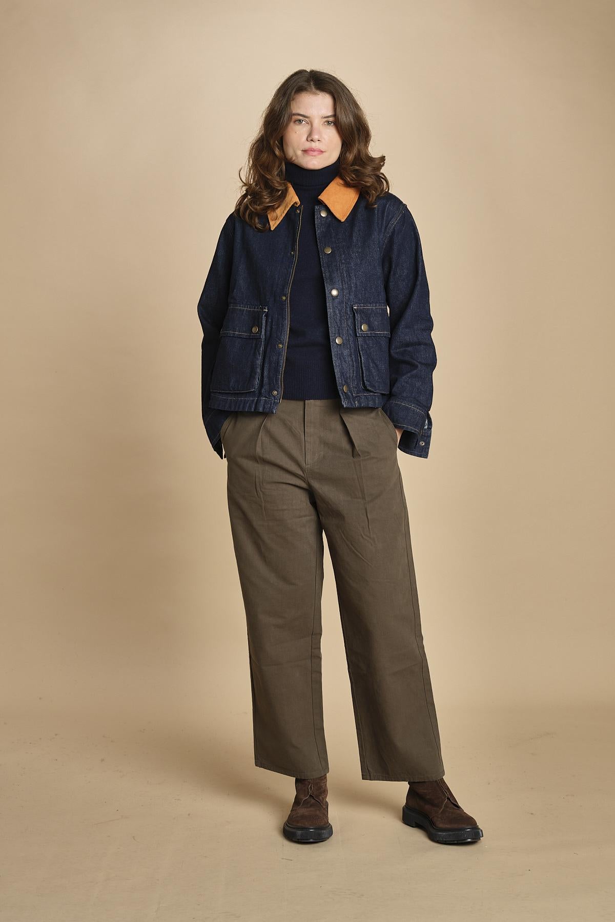 giubbino in denim. J423B912 MIDNIGHT RINSE MIDRI the GREAT 