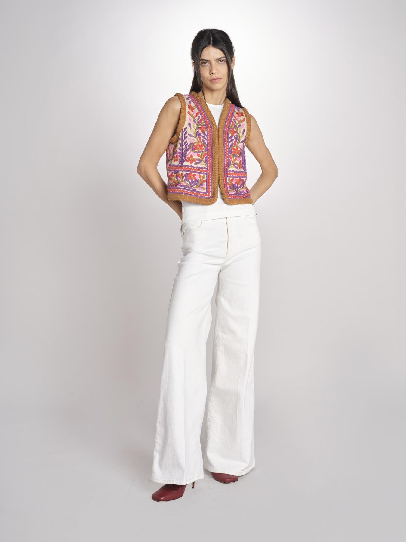 gilet con ricami SUNA GILET CREAM antik batik 