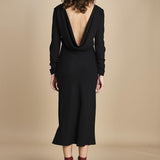 abito midi con scollo dietro TUNISI BLACK crida 