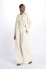 Pleated trousers with elastic