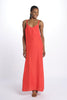 Long linen dress with crossover