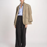 pantalone con due pinces in lino VELIERO 2615131092600 003 NERO weekend maxmara 