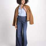 pantalone 4 tasche in misto lino SERENA XJB04 904 DENIM ps don't forget me 
