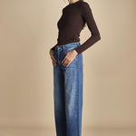 denim chiaro con ciliegie sul retro THE PIPE DREAM BUTTON SNEAK FRAY 11316 1085 mother 