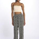DAKOTA pantaloni con elastico in vita stampa foglie DAKOTA INDIAN BLACK laraethnics 