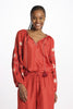 WESTEND silk top with embroidered sleeves by milaura.
