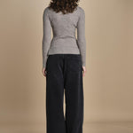 maglia girocollo a costine CAMB KNIT BLOUSE LIGHT TAUBE herskind 