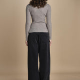 maglia girocollo a costine CAMB KNIT BLOUSE LIGHT TAUBE herskind 