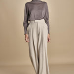 GRACE pantalone con pinces F25-040 092 DRIFWOOD oscar 
