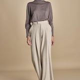 GRACE pantalone con pinces F25-040 092 DRIFWOOD oscar 