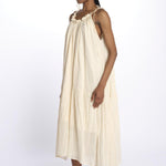 PALOMA abito lungo con balze e spalline sottili PALOM SAND laraethnics 