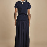 t-shirt con colletto ricamato F07141571101 BLU n21 