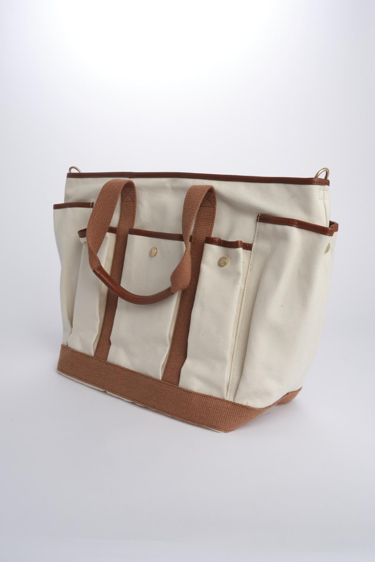 Borsa worker canvas pelle CABAS MULTIPOCH IVOIRE002 vanessa bruno 