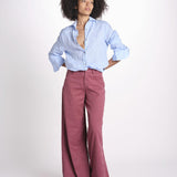 pantalone 4 tasche in misto lino SERENA XML01 197 BORGOGNA ps don't forget me 